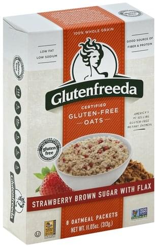 Glutenfreeda Foods Inc. GLUTENFREEDAS: Instant Oatmeal Strawberries & Brown Sugar With Flax, 11.05 Oz
