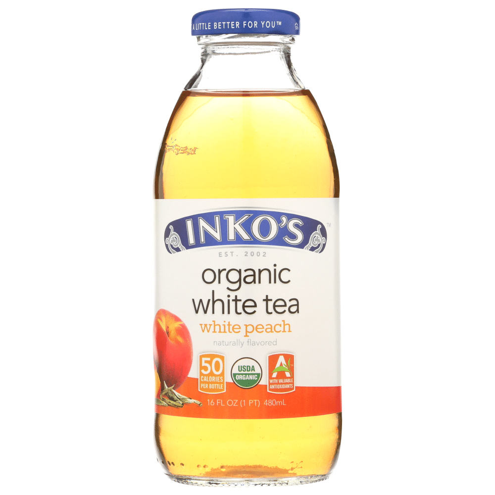 Inko's Organic White Tea Peach, 16 Oz