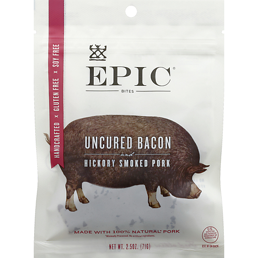 Epic Bacon Bites, And Hickory Smoked Pork, Uncured 2.5 Oz