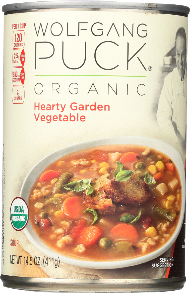 Wolfgang Puck Soup, Organic, Hearty Garden Vegetable 14.5 Oz