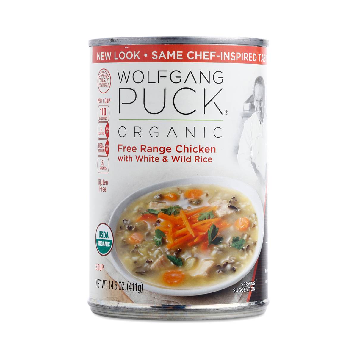 Wolfgang Puck Organic Free Range Chicken With White & Wild Rice Soup, 14.5 Oz. Can