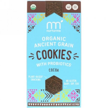 NurturMe Ancient Grain Cookies With Probiotics, Cocoa - 5 Oz
