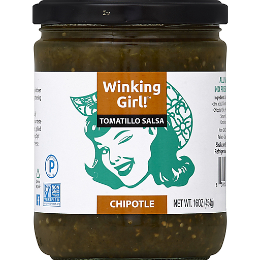 Winking Girl Salsa, Tomatillo, Chipotle