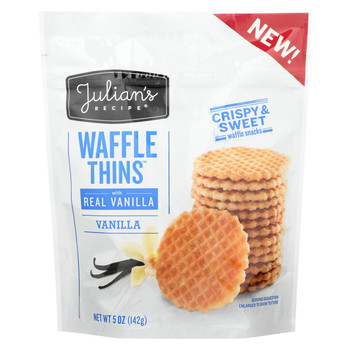 Julians Recipe Waffle Thins - Vanilla - Case Of 8 - 5 Oz