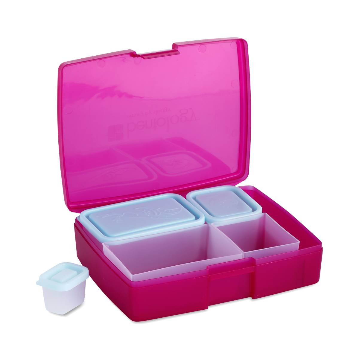 Bentology Leak-proof Bento Lunch Box With 5 Removable Containers, Translucent Raspberry
