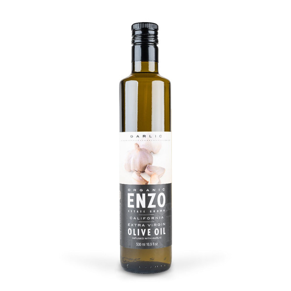 Enzos Table Organic Extra Virgin Olive Oil – Garlic Infused, 250 Ml