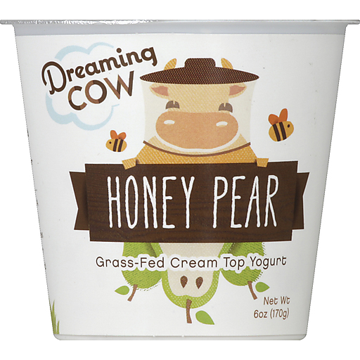 Dreaming Cow Yogurt, Grass Fed Cream Top, Honey Pear 6 Oz