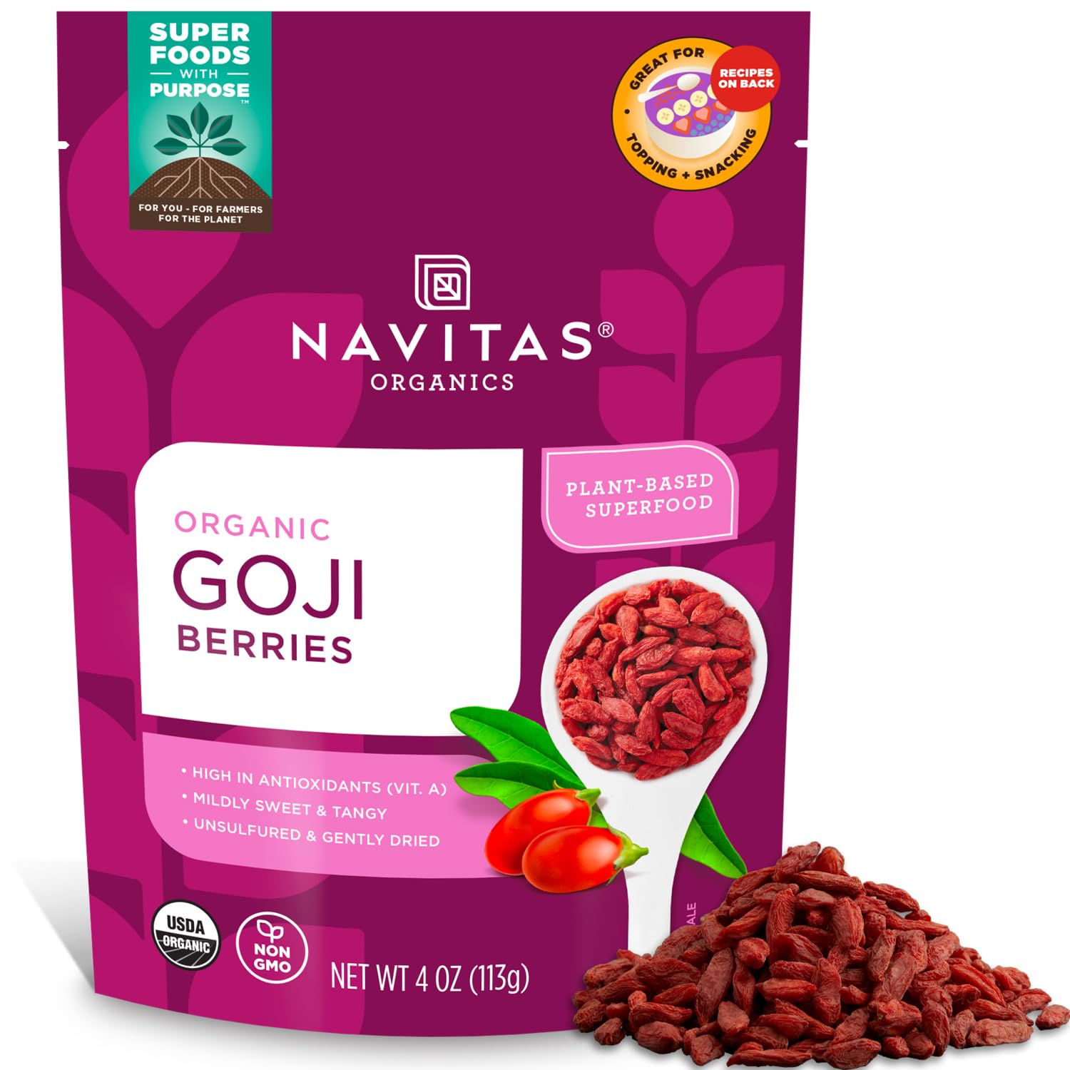 Navitas Organics Organic Goji Berries, 4 Oz
