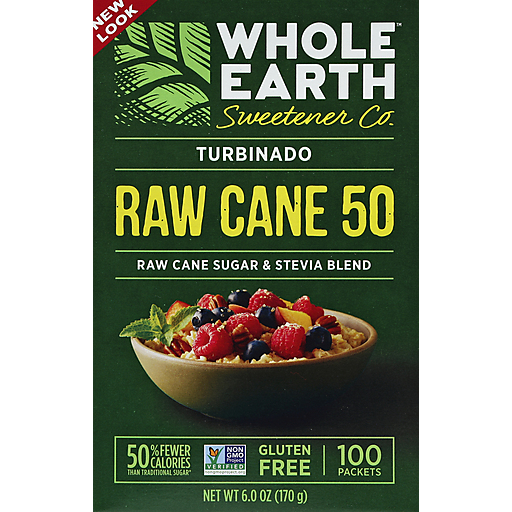 Whole Earth Raw Cane Sugar And Stevia Blend, 6 Oz