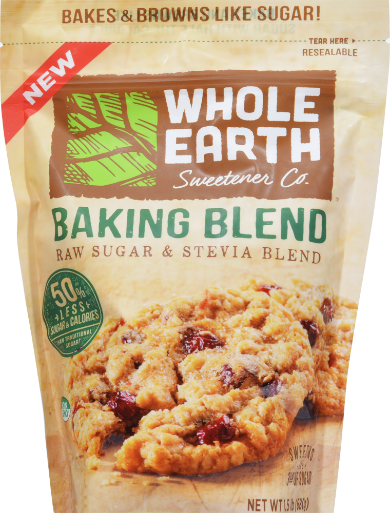 Whole Earth Sweetener Co. Sugar & Stevia Blend, Raw, Baking Blend 1.5 Lb