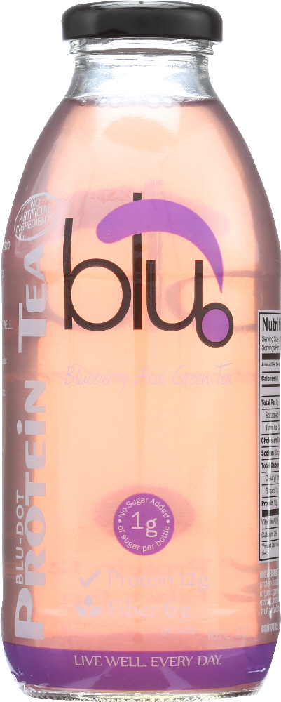 Blu DOT PROTEIN TEA: Green Tea Blueberry Acai, 16 Oz
