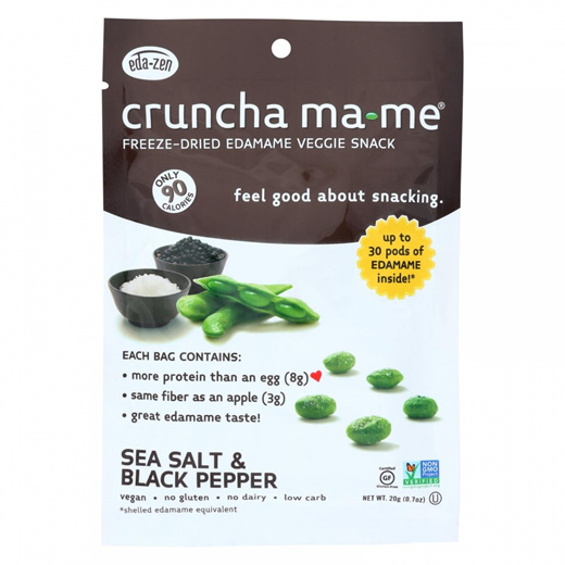 Cruncha Ma-me All-Natural Freeze-Dried Edamame Veggie Snack Sea Salt & Black Pepper