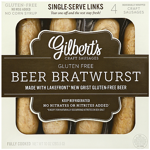 Gilbert's Craft Sausages Gluten-Free Beer Bratwurst 10.00 Oz