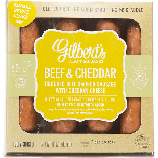 Gilbert's Smoked Sausage, Beef & Cheddar