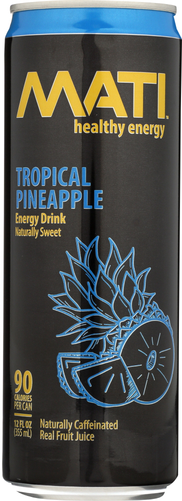 Mati Energy Drink, Tropical Pineapple 12 Oz