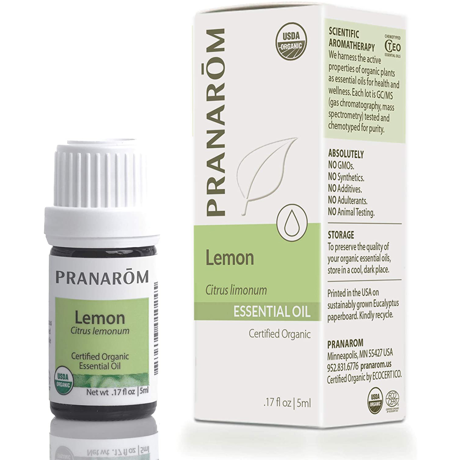 Pranarom Organic Lemon Essential Oil - 0.17 Fluid Ounce