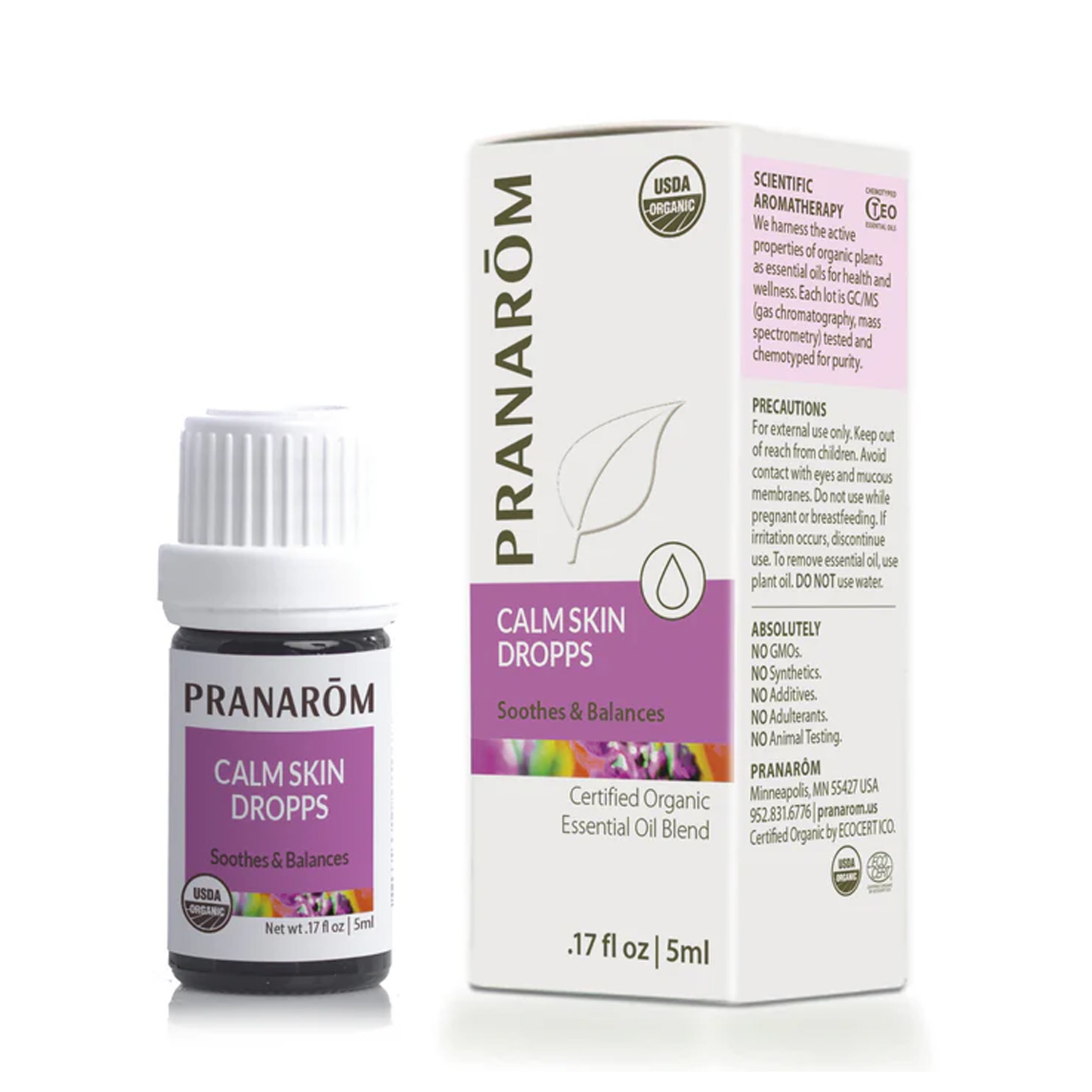 Pranarom Organic Calm Skin Dropps Essential Oil Wellness Blend