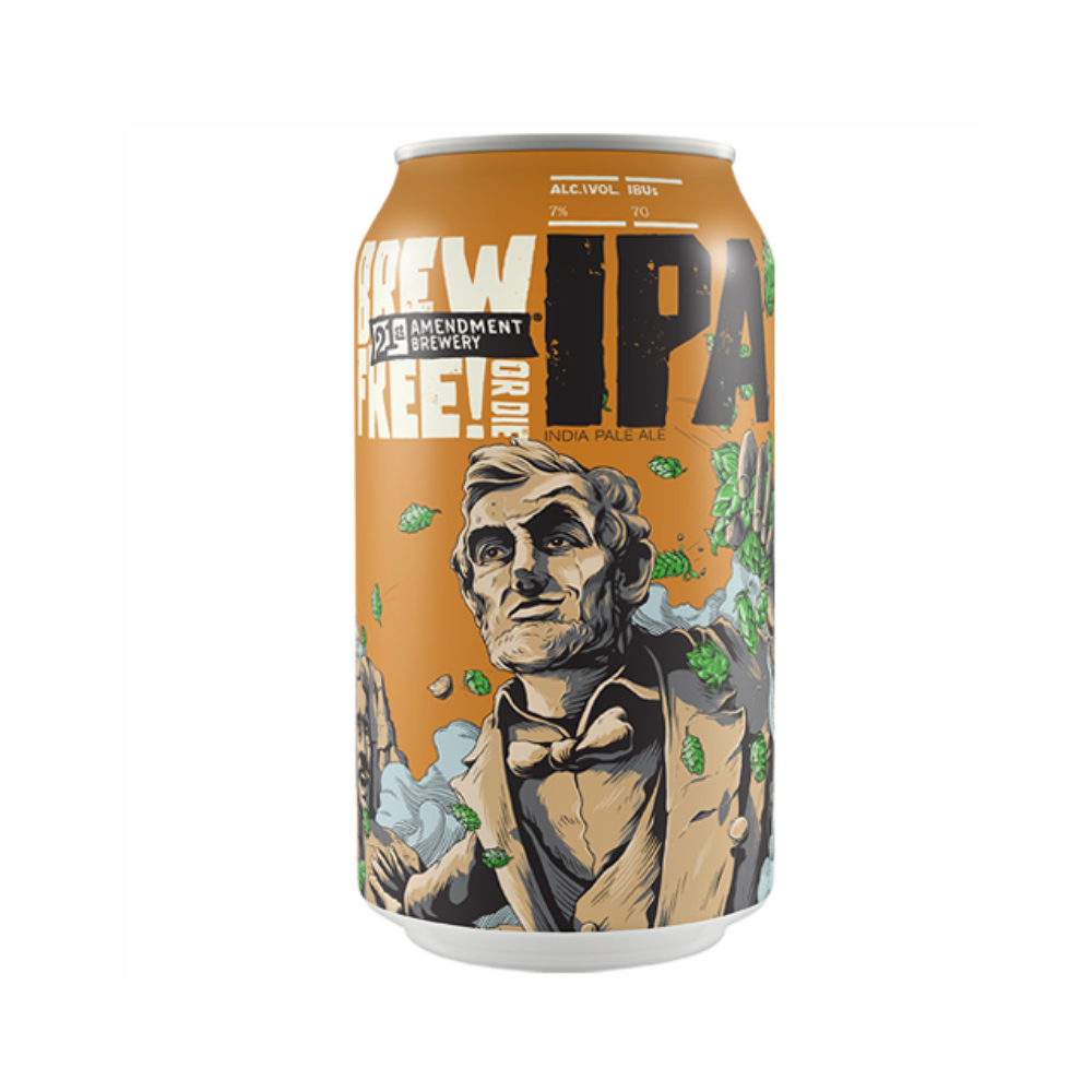 21st Amendment Brewery Brew Free Or Die West Coast IPA Beer 6 - 12 Oz Cans