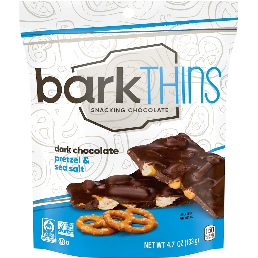 barkTHINS Dark Chocolate Pretzel With Sea Salt Snacking Chocolate, Halloween, 4.7 Oz, Bag