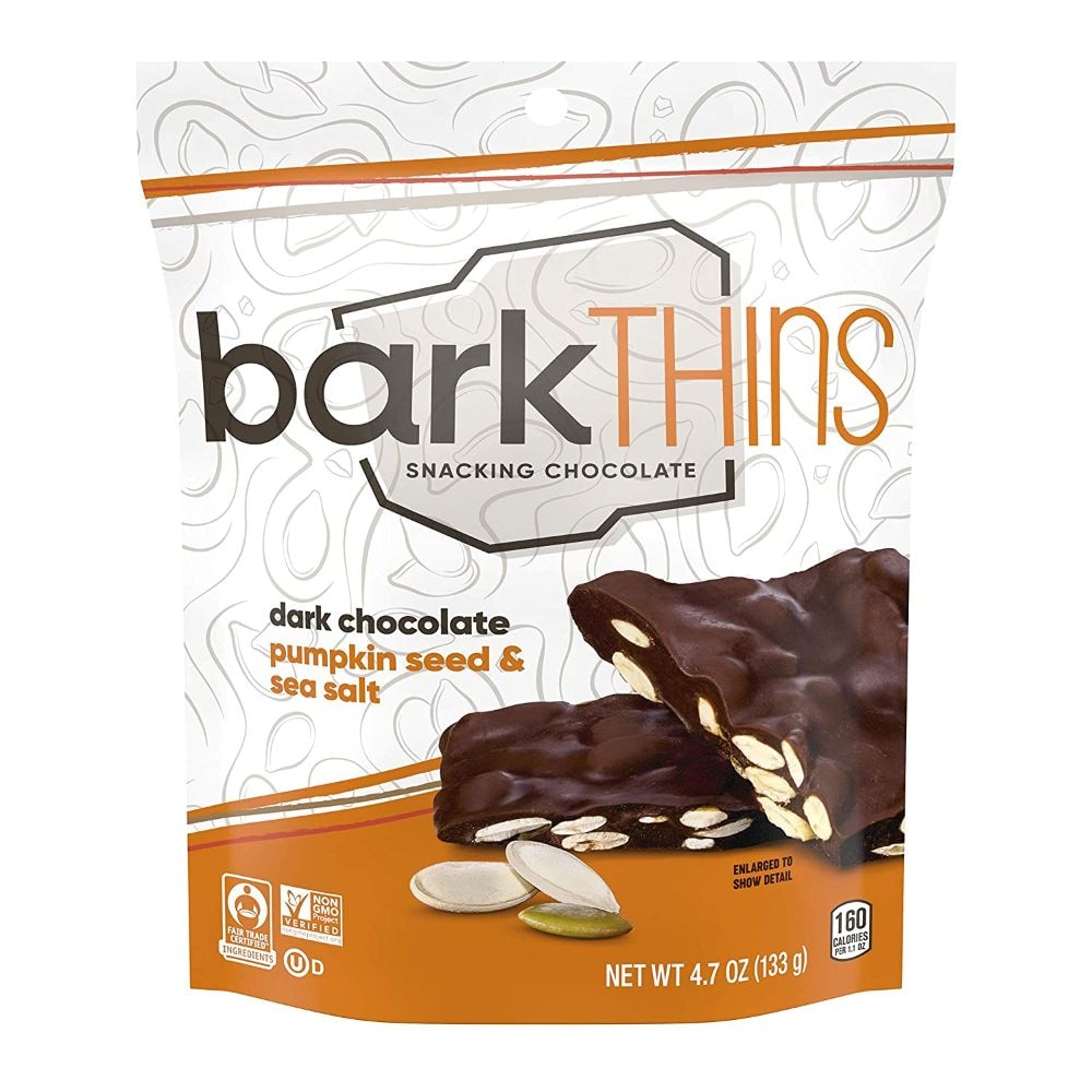 barkTHINS Thins Dark Chocolate Pumpkin Seed With Sea Salt Snacking Chocolate, Non Gmo, 4.7 Oz, Bag
