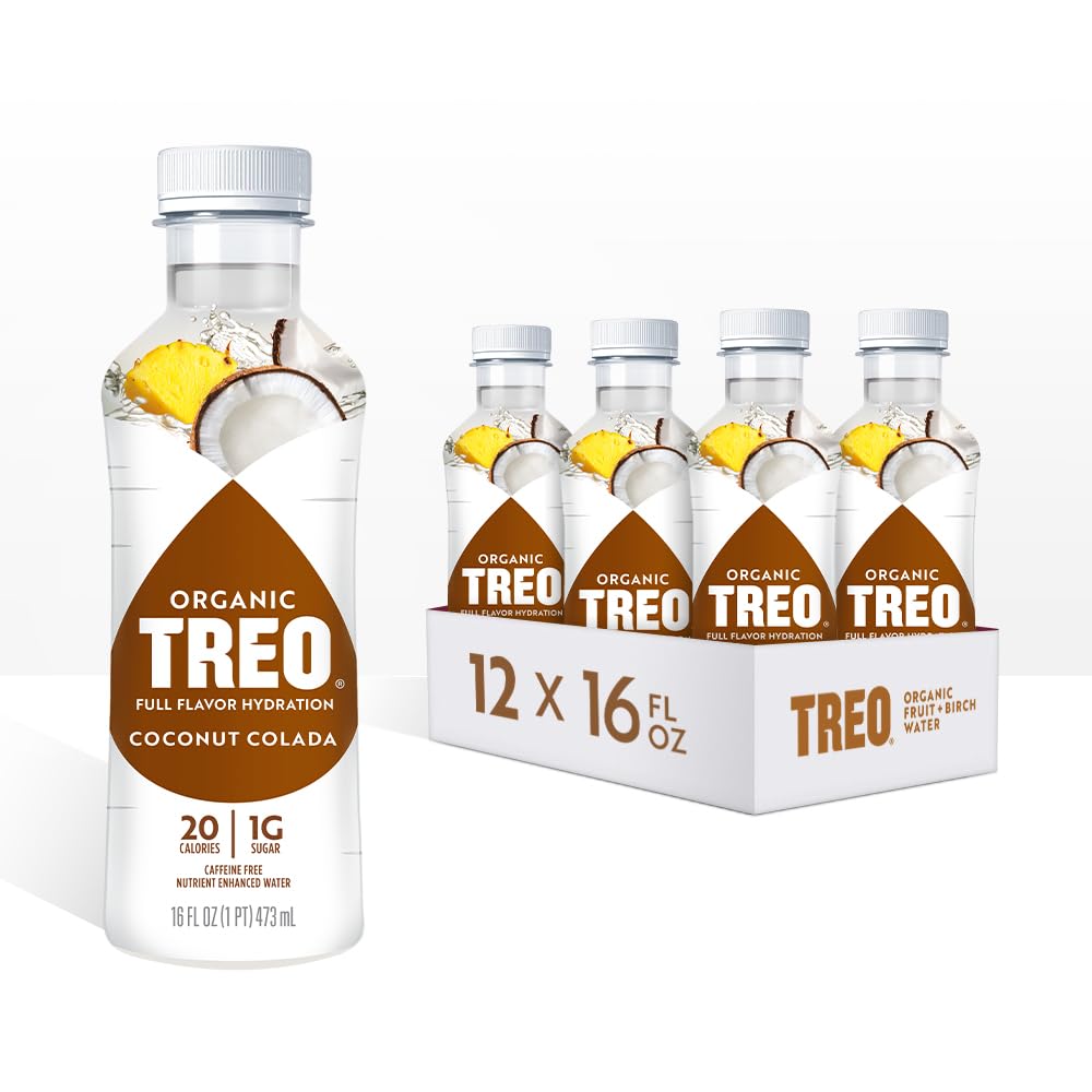 Treo Birch Water Infusion, Organic, Coconut Pineapple 16 Oz