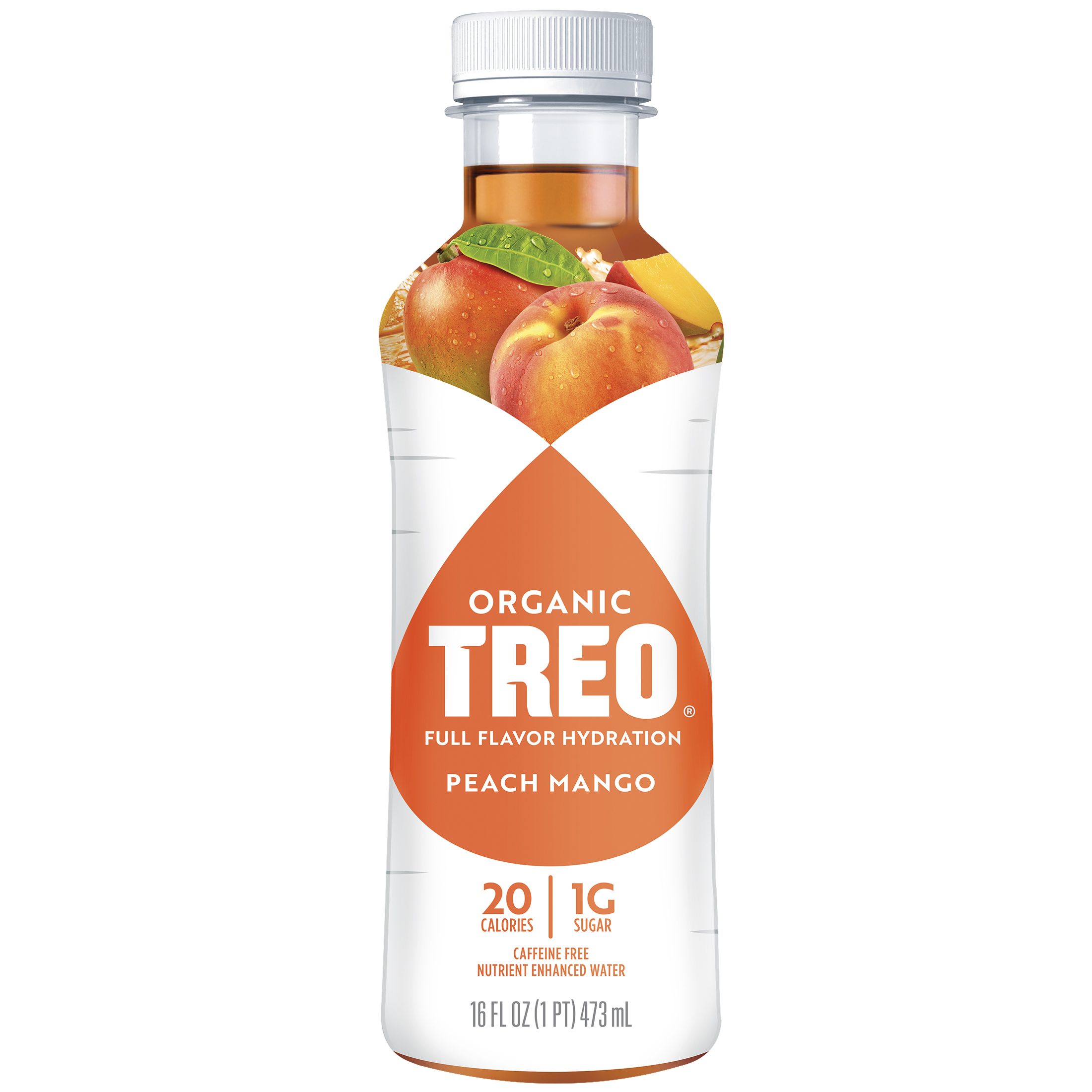 Treo Fruit & Birch Water, Organic, Peach Mango 16 Oz
