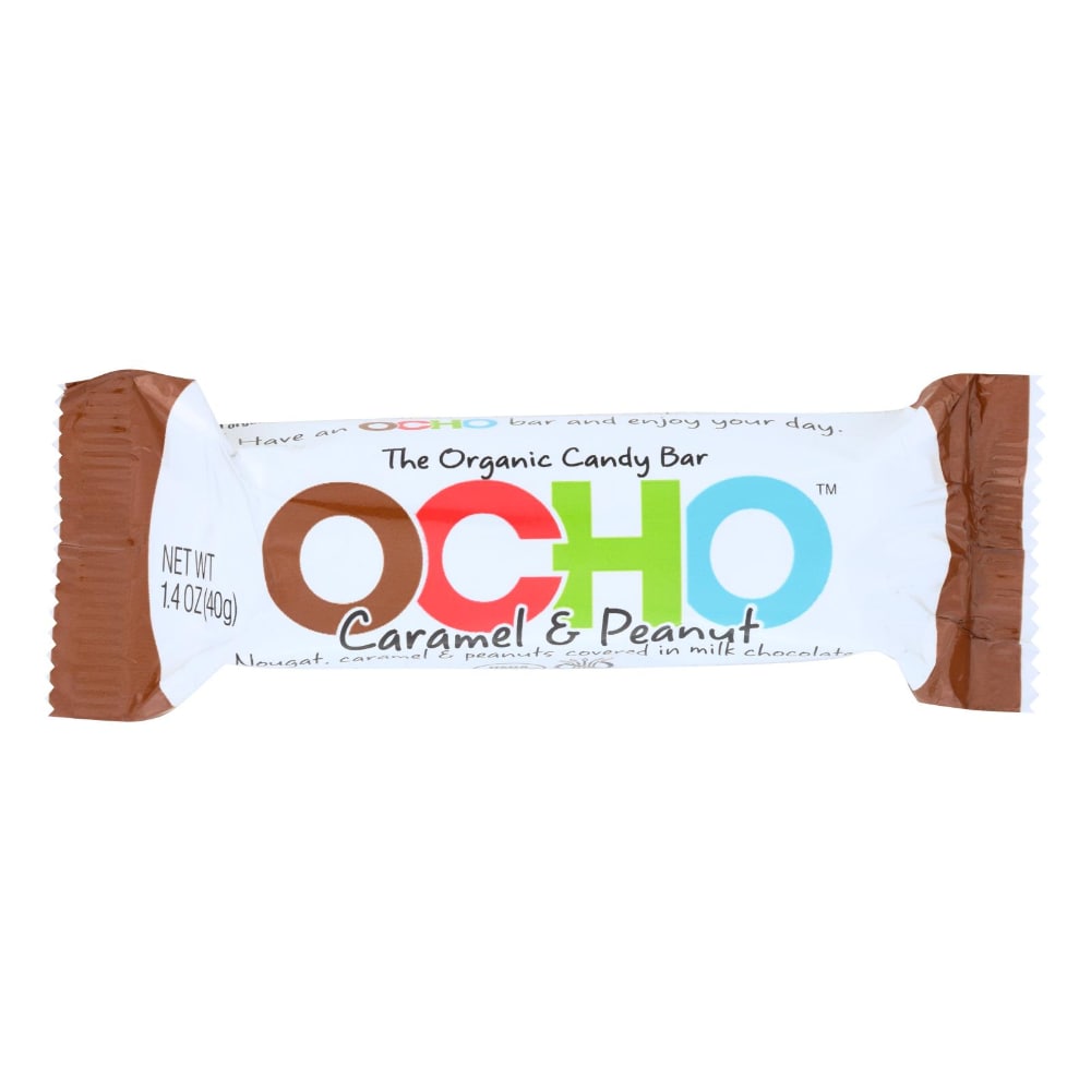 Ocho Candy Bar, Organic, Caramel & Peanut 1.4 Oz