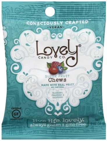 Lovely Candy Superfruit Chews – Blueberry Cranberry And Raspberry – 2 Oz – Case Of 6