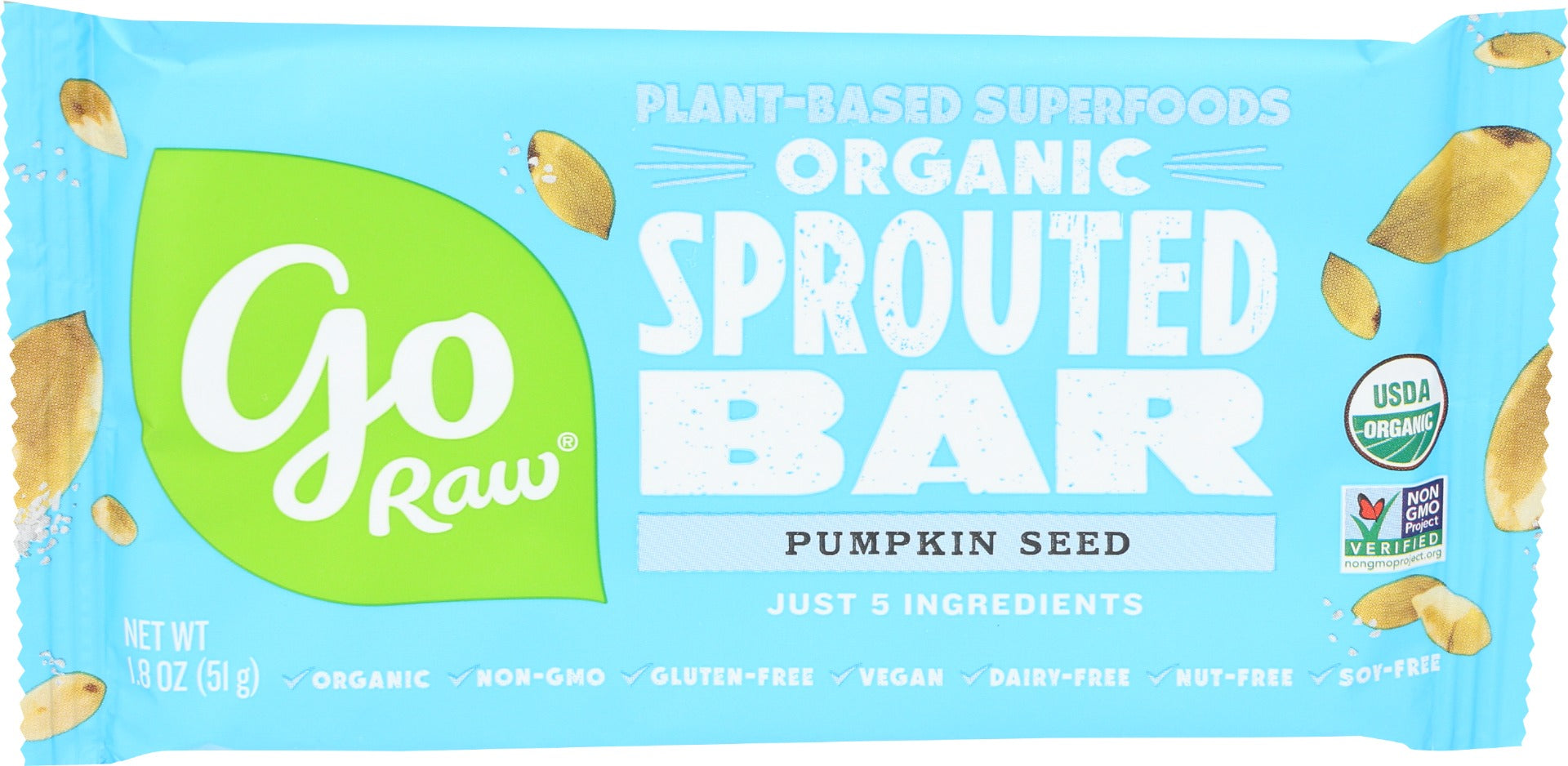 Go Raw Sprouted Bar, Organic, Pumpkin Seed 1.8 Oz