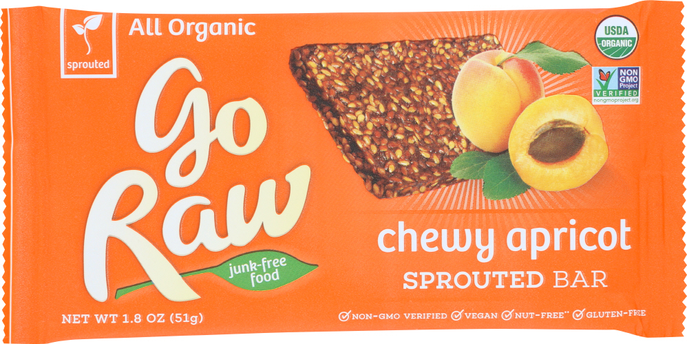 Go Raw Organic, Real Live Apricot Bar, 1.8 Oz (51 G)