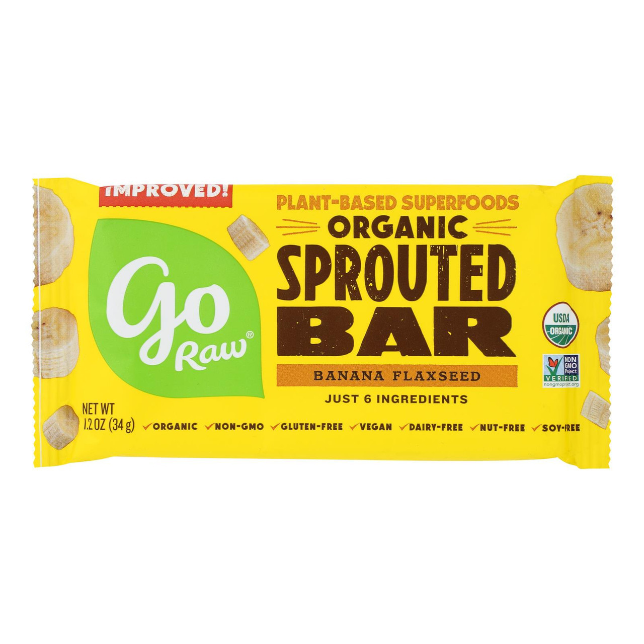 Go Raw Organic Banana Bread Sprouted Bar, 1.2 Oz
