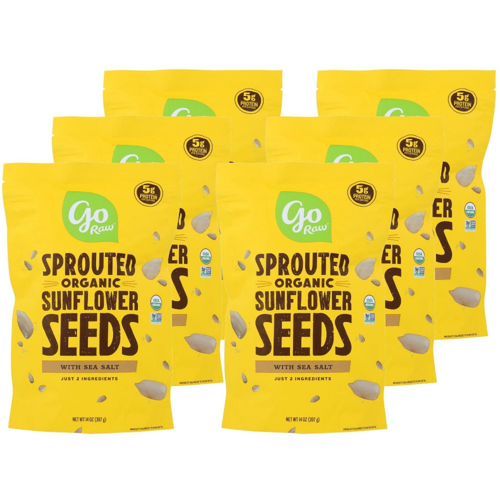 Go Raw Organic Sprouted Sunflower Seeds With Sea Salt - Case Of 6/14 Oz