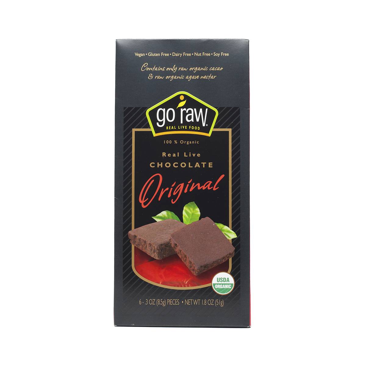 Go Raw Organic Real Live Chocolate Original, 1.8 Oz
