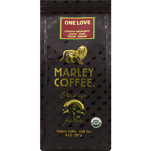Marley Coffee Organic, Beans, Medium, Ethiopia Yirgacheffe, One Love