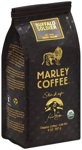Marley Coffee Organic, Beans, Dark, Buffalo Soldier - 8 Oz
