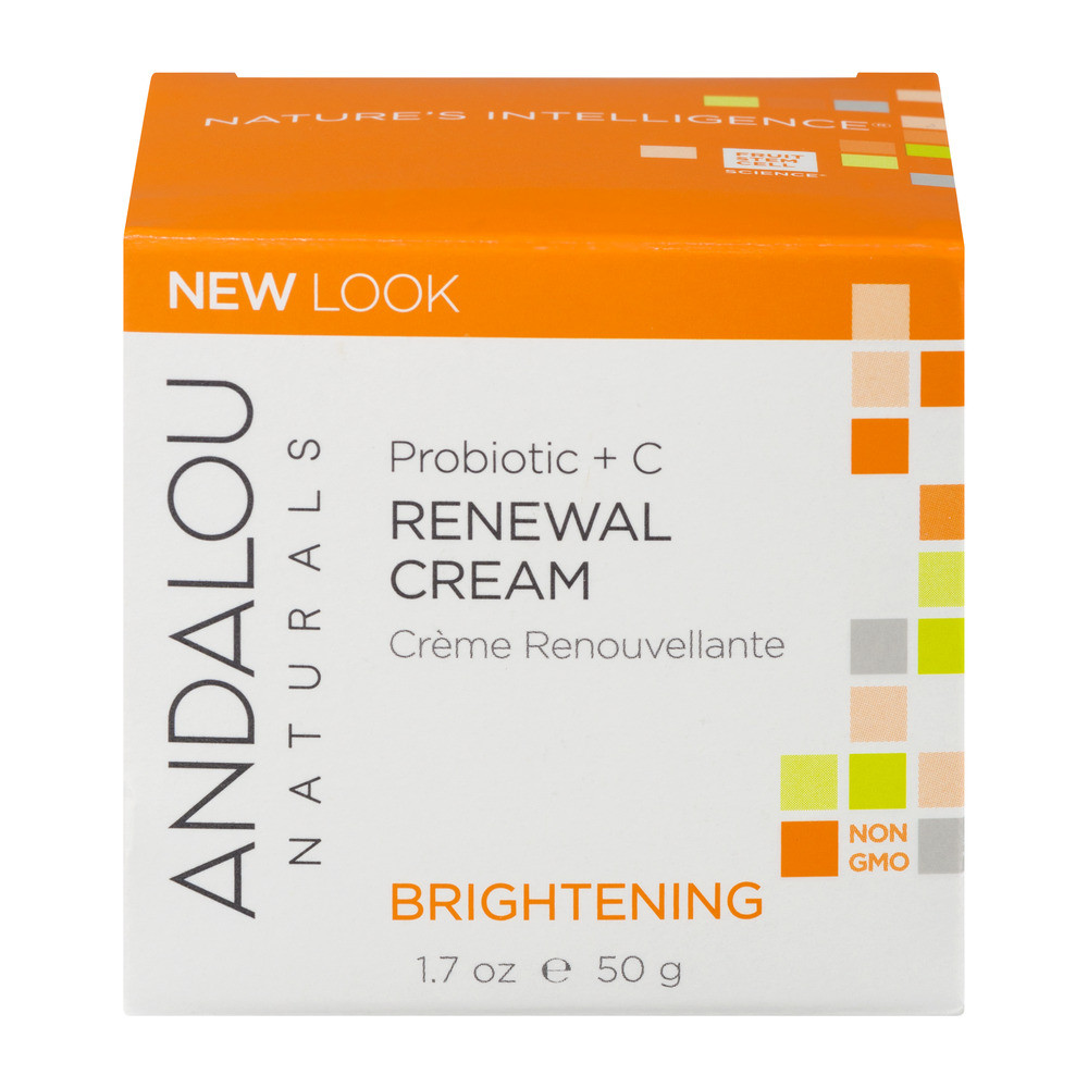 Andalou Naturals Brightening Probiotic Plus Vitamin C Renewal Cream - 1.7 Fl Oz