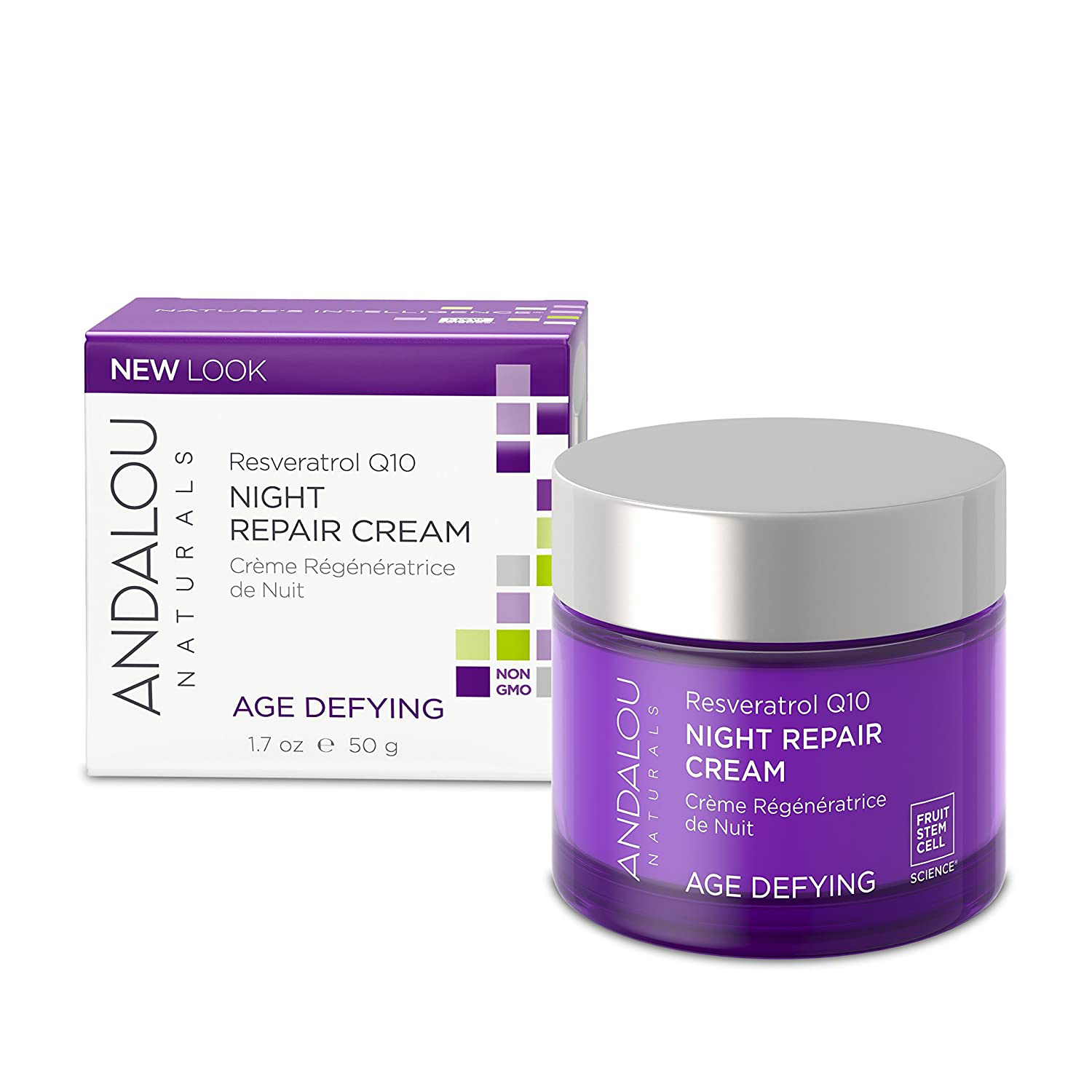 Andalou Naturals Resveratrol Q10 Night Repair Cream - 1.7 Fl Oz
