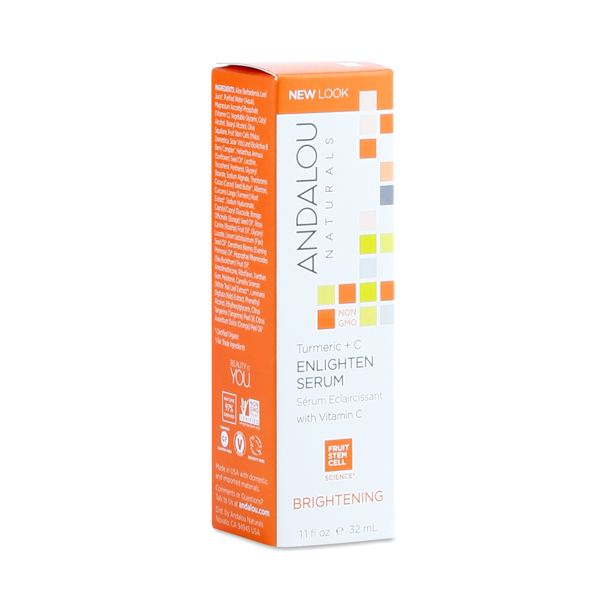 Andalou Naturals Turmeric + C Enlighten Serum 1.1 Fl Oz Liquid