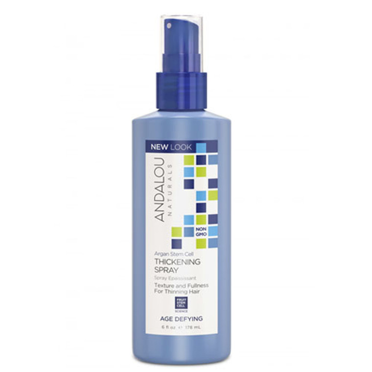 Andalou Naturals Thickening Spray, Age Defying, Argan Stem Cells, Thinning Hair Treatment
