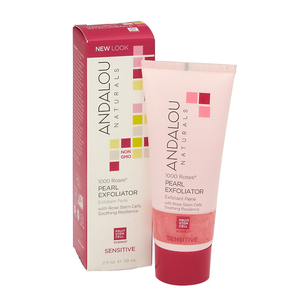 Andalou Naturals Pearl Exfoliator Sensitive 1000 Roses, 2 Fl Oz