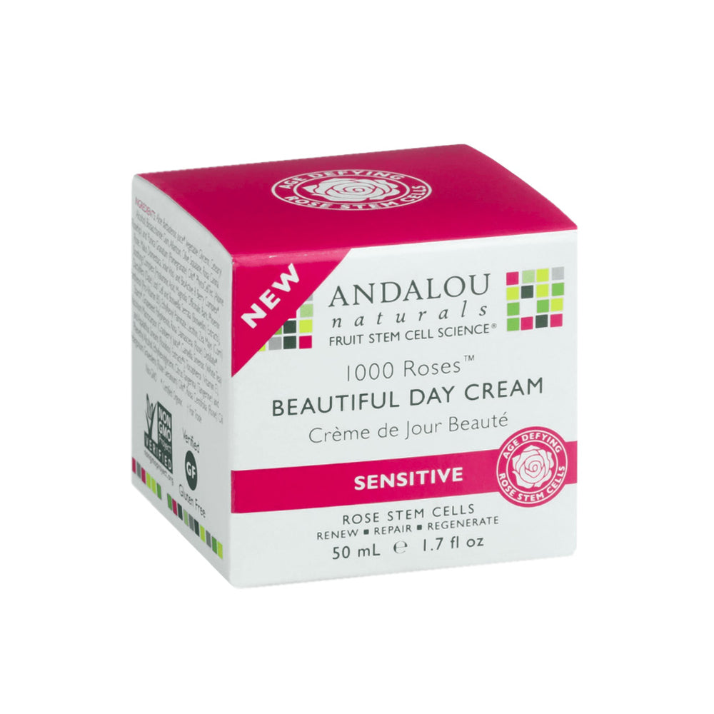 Andalou Naturals Sensitive 1000 Roses Beautiful Day Cream, 1.7 Fo