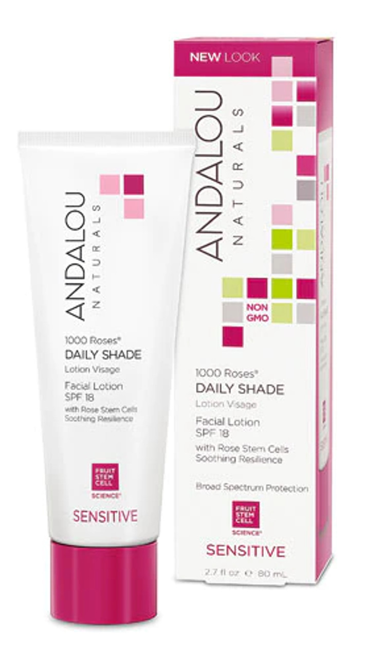 Andalou Naturals Sensitive 1000 Roses Facial Lotion Daily Shade SPF 18