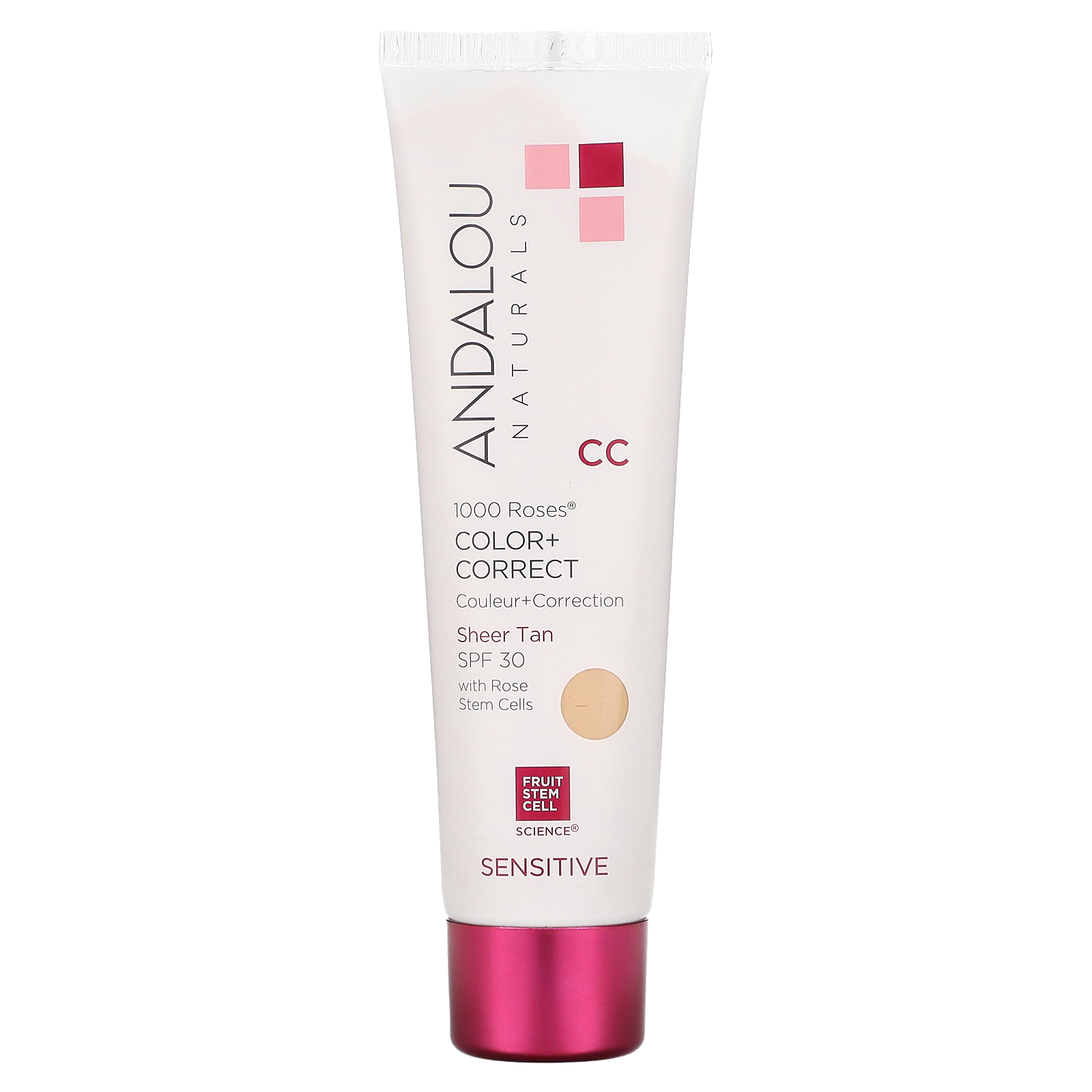 Andalou Naturals 1000 Roses CC Color Plus Correct Sheer Tan SPF 30 - 2 Oz