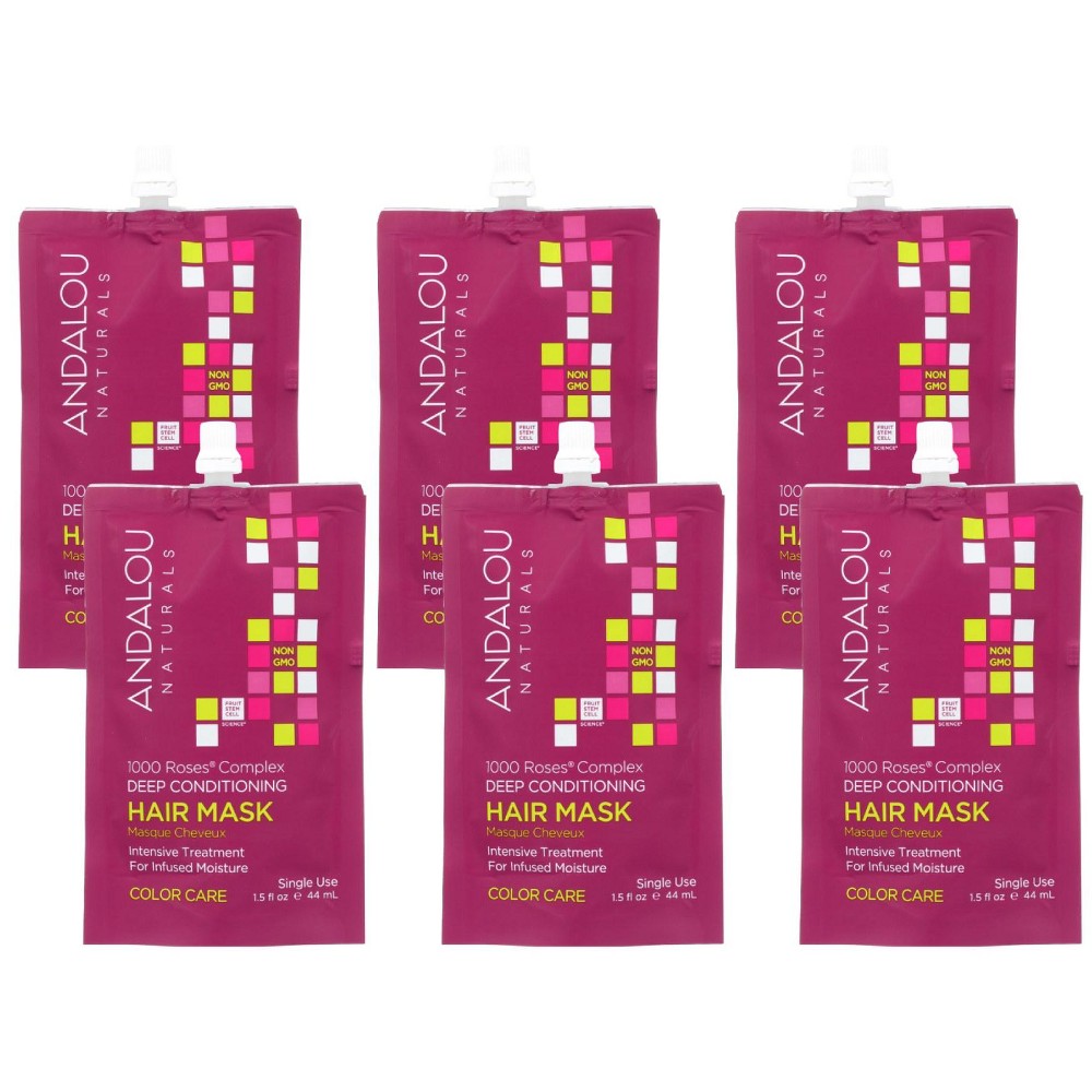 Andalou Naturals 1000 Roses Complex Color Care Deep Conditioning Hair Mask 1.5 Oz