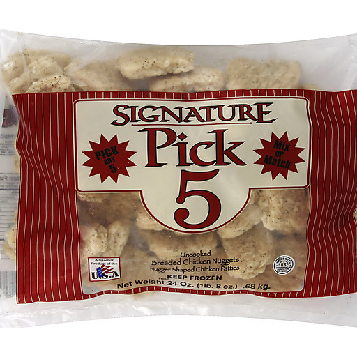 Signature Pick 5 Chicken Nuggets, Breaded, Uncooked 24 Oz