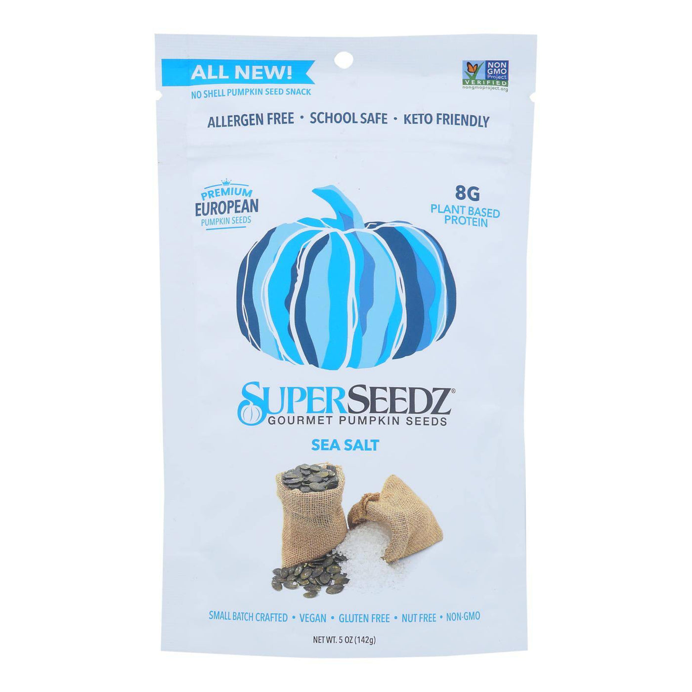 SuperSeedz Gourmet Pumpkin Seeds - Sea Salt - Case Of 6 - 5 Oz