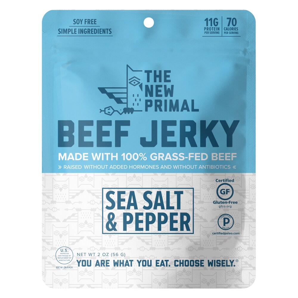 New Primal The Sea Salt & Pepper Beef Jerky - 2 Oz