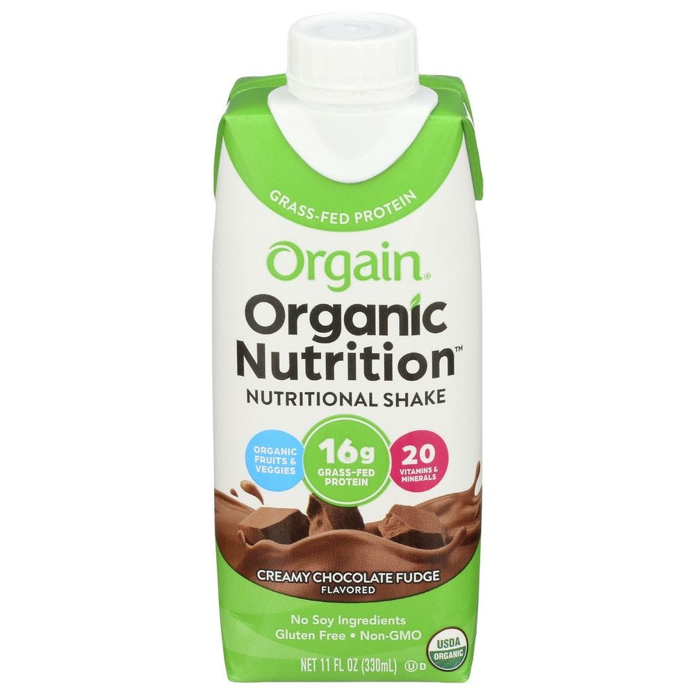 Orgain Organic Nutrition Creamy Chocolate Fudge Flavored Nutritional Shake 11 Fl Oz