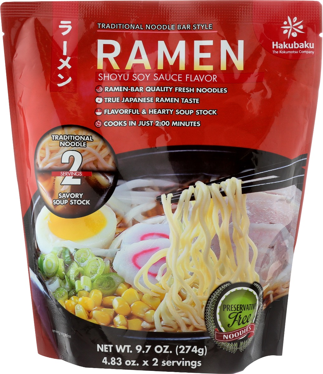 Hakubaku Ramen, Shoyu Soy Sauce Flavor 9.7 Oz