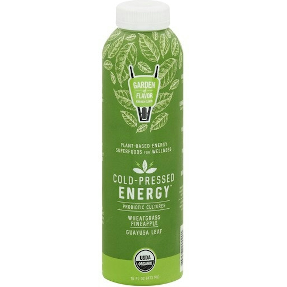 Garden of Flavor Energy Elixir, Wheatgrass Pineapple Guayusa Leaf